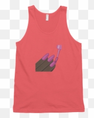 Dark Nail Polish Emoji Top - Sleeveless Shirt,How To Do A Nails With A Printable Emojis