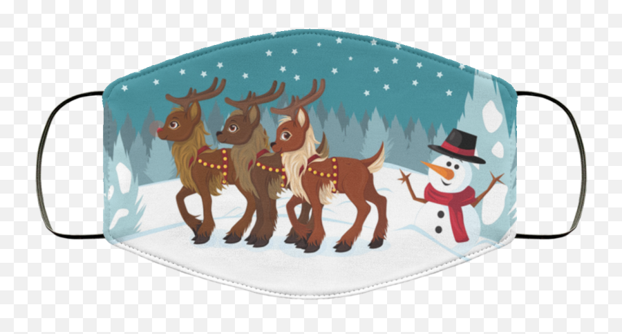 Reindeer In The Snow Face Mask - Reindeer Emoji,Emojis With Hig Hctr