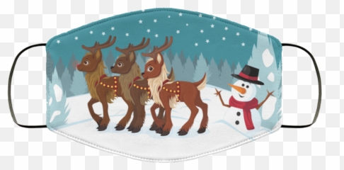 Reindeer In The Snow Face Mask - Reindeer Emoji,Emojis With Hig Hctr