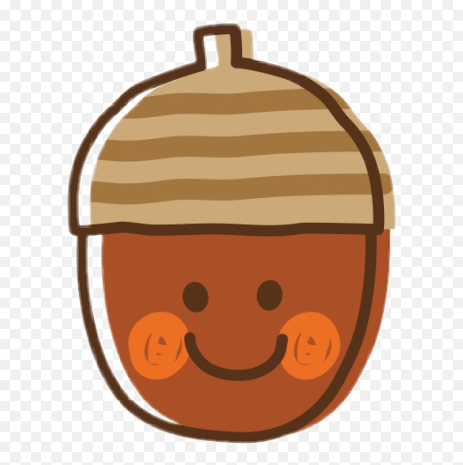 Cutenut Dubadu Sticker - Acorn With A Face Emoji,Brown Emoticon That Looks Like A Nut