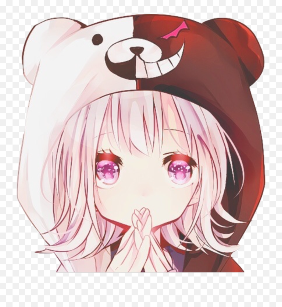 Anime Animegirl Sticker Cute Onesie - Cute Anime Bear Girl Emoji,Girls Emoji Onesie