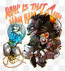 Download Hd Hammond Winston And Tracer - Overwatch Winston Overwatch Hammond X Winston Emoji,Winston Overwatch Emoticon