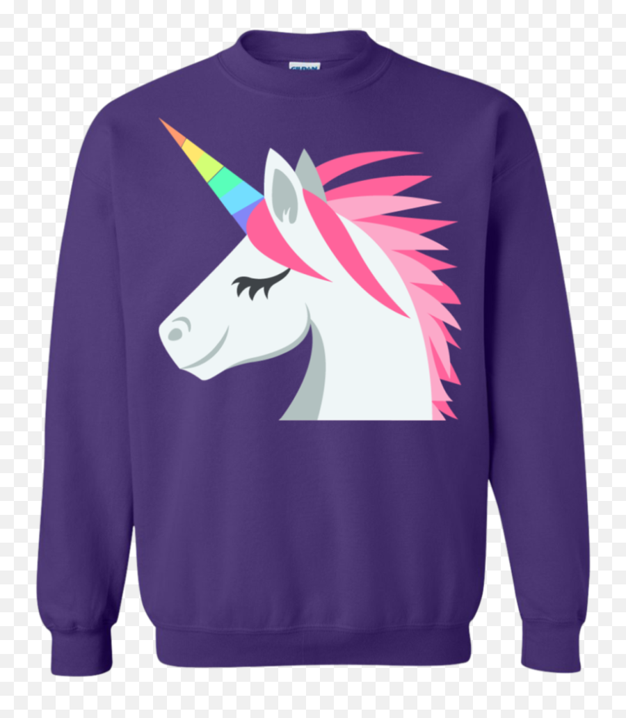 Download Hd Unicorn Face Emoji Sweatshirt - Shirt Sweater,Unicorn Emoji