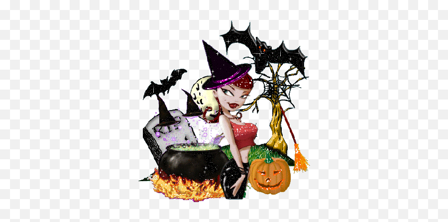 Halloween Clipart - Gif De Brujas De Halloween Emoji,Pumpkin Emoji Copy And Paste