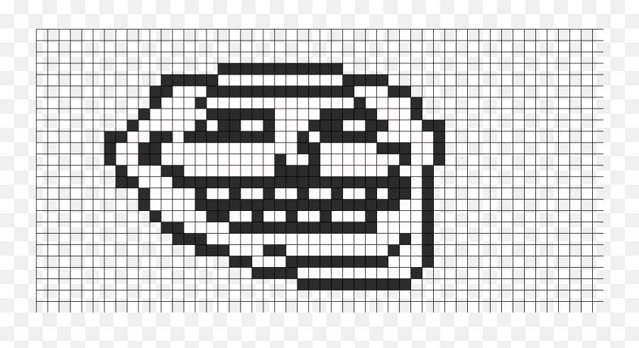 Black And White Kandi Patterns Black And White Pony Bead - Troll Face Perler Bead Patterns Emoji,Troll Face Emoticon