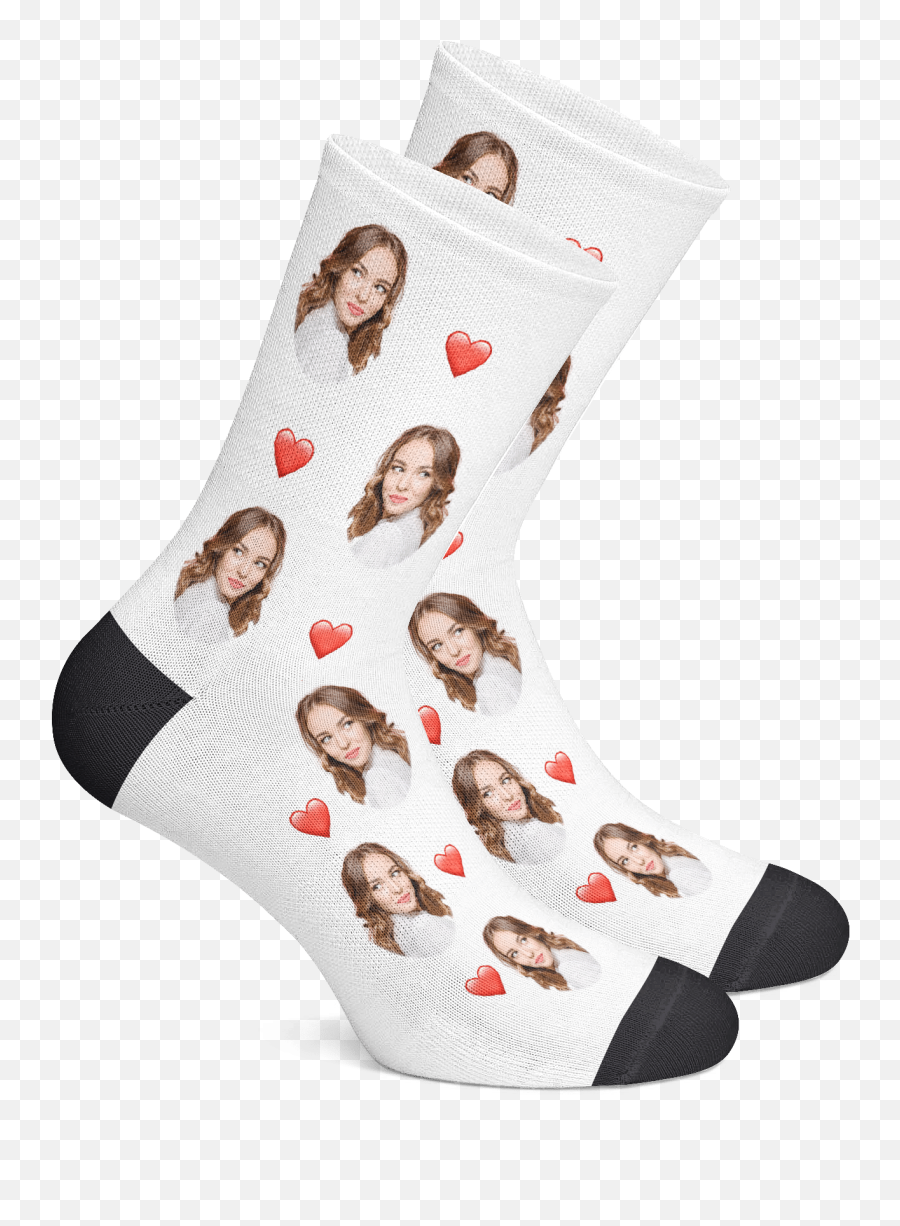 Socks With Big Hearts - Personalized Socks Emoji,Custom Emoji Socks