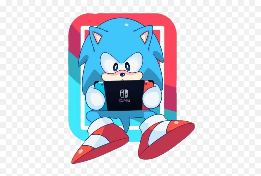 Nintendo Sonic Switch Sticker - Sonic Playing On A Switch Emoji,Nintendo Switch Emoji