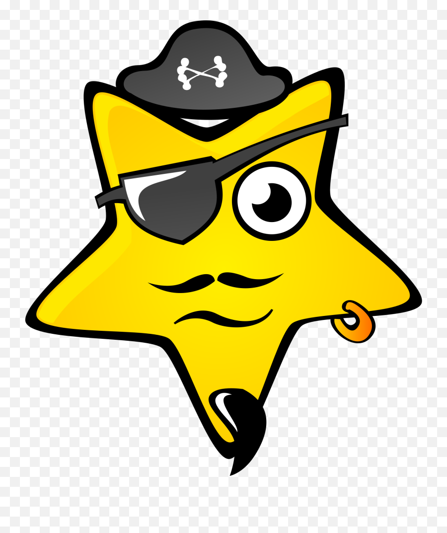 Download Starry Night Clip Art - Gambar Bajak Laut Lucu Pirate Star Emoji,Download Emoticon Lucu