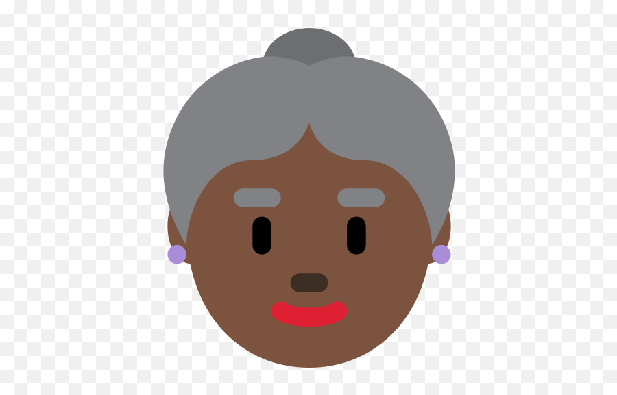 Old Woman Emoji With Dark Skin Tone - Grandma Emoji Dark Skin,Old Lady Old Man Emoji