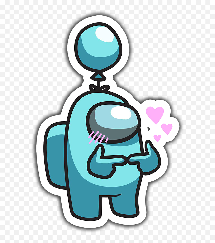 Among Us Mavi Balon Kafa Sticker - Among Us Aesthetic Sticer Emoji,Gandalf Emoji