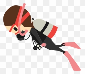 Scuba Diving Woman Clipart - Transparent Scuba Diver Cartoon Emoji,Snorkel Emoji