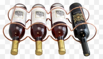 Rose Gold Metal Stackable Table Top 4 Bottle Wine Rack - Barware Emoji,Small Emoticon Of Popping Wine Bottle