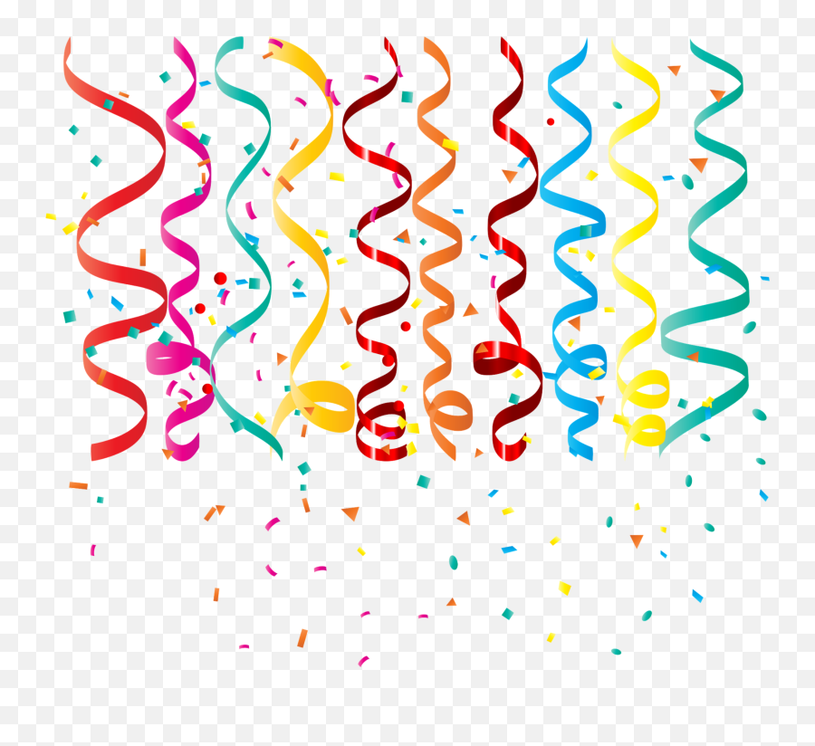 Confetti Swirls Colorful Sticker By Inkstardust - Streamers Png Emoji,Emoji Birthday Party Favors