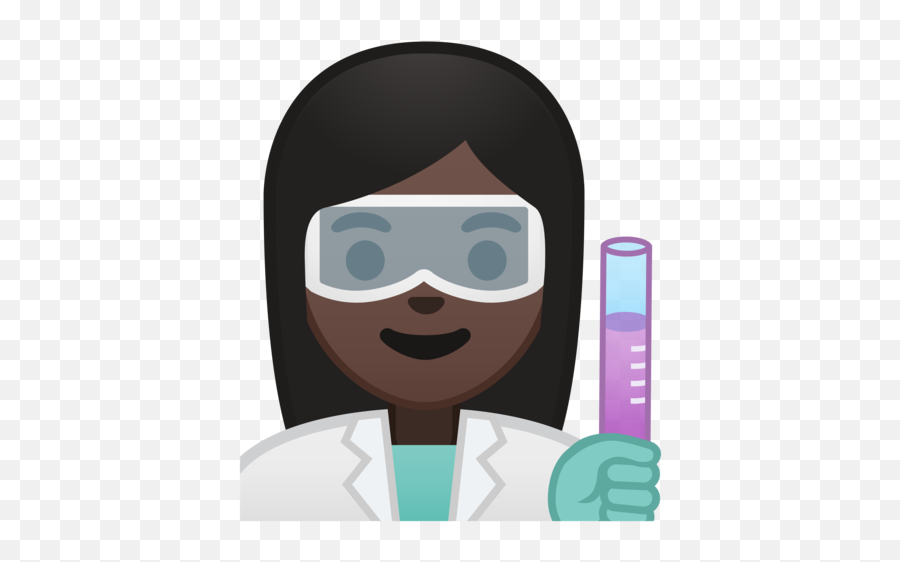 Dark Skin Tone Emoji - Transparent Background Cartoon Scientist Png,Scientist Emoji