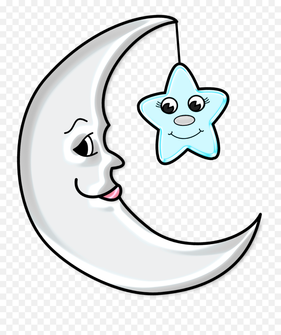 Cresent Moon - Moon And Stars Drawing Png Download Cute Easy Moon Drawing Emoji,Sun And Moon Emoji