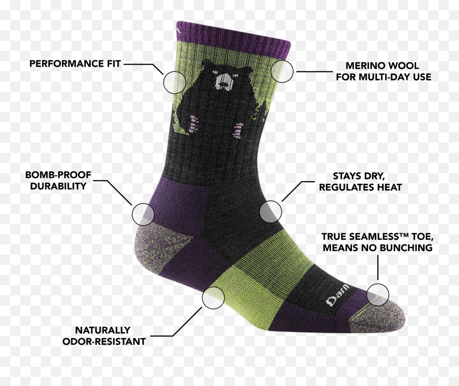 Womenu0027s Bear Town Micro Crew Lightweight Hiking Socks Darn - Darn Tough Micro Crew Cushion Emoji,Terry Lexmark Stone True Emotion