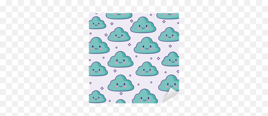 Kawaii Clouds Background Sticker U2022 Pixers - We Live To Change Emoji,Super Kawaii Emoticon Flowers