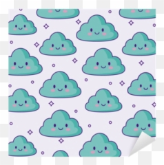 Kawaii Clouds Background Sticker U2022 Pixers - We Live To Change Emoji,Super Kawaii Emoticon Flowers