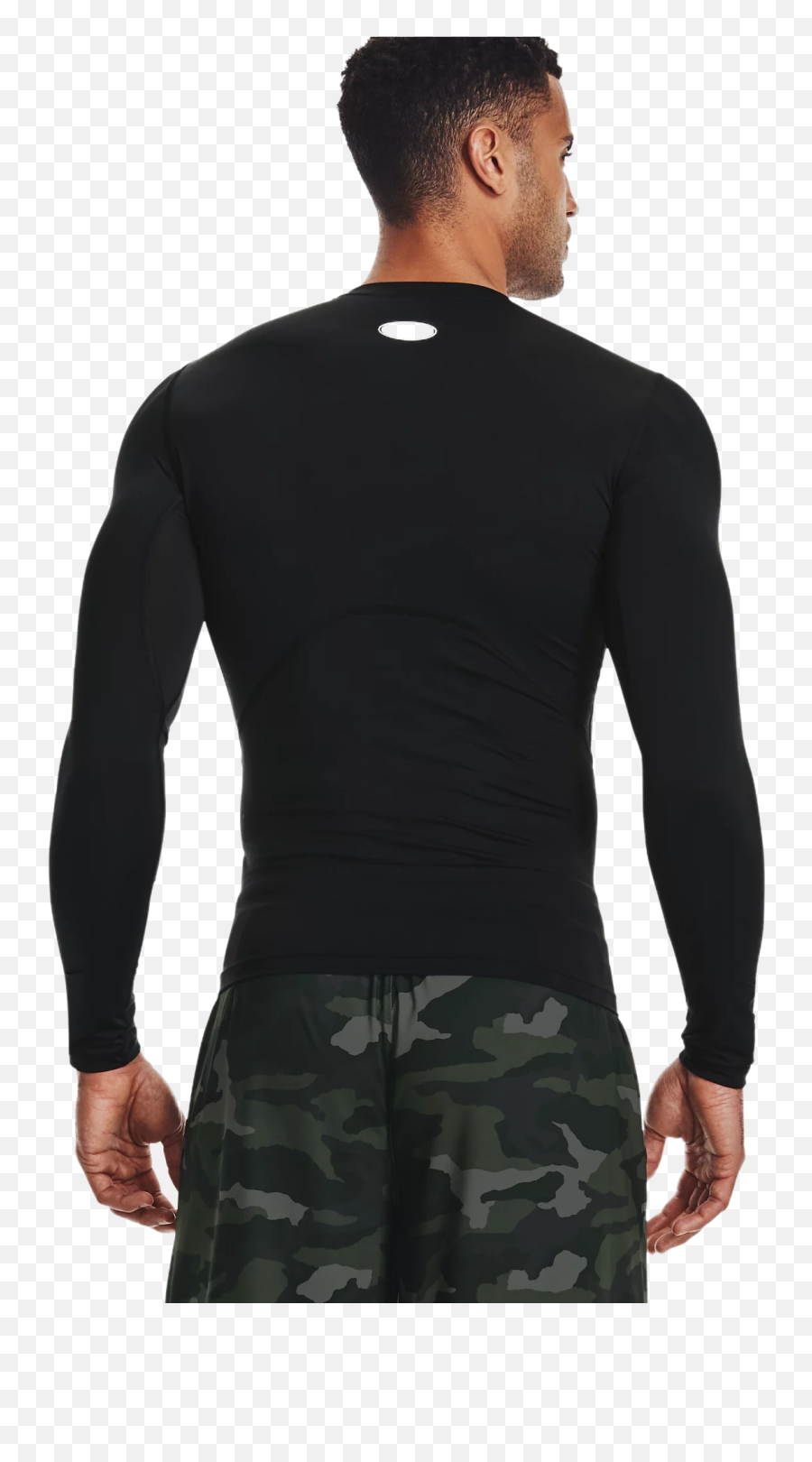 Under Armour Menu0027s Black Heatgear Long - Sleeve Compression Shirt Emoji,Black Man In Suit Golfing Emoji Graphic