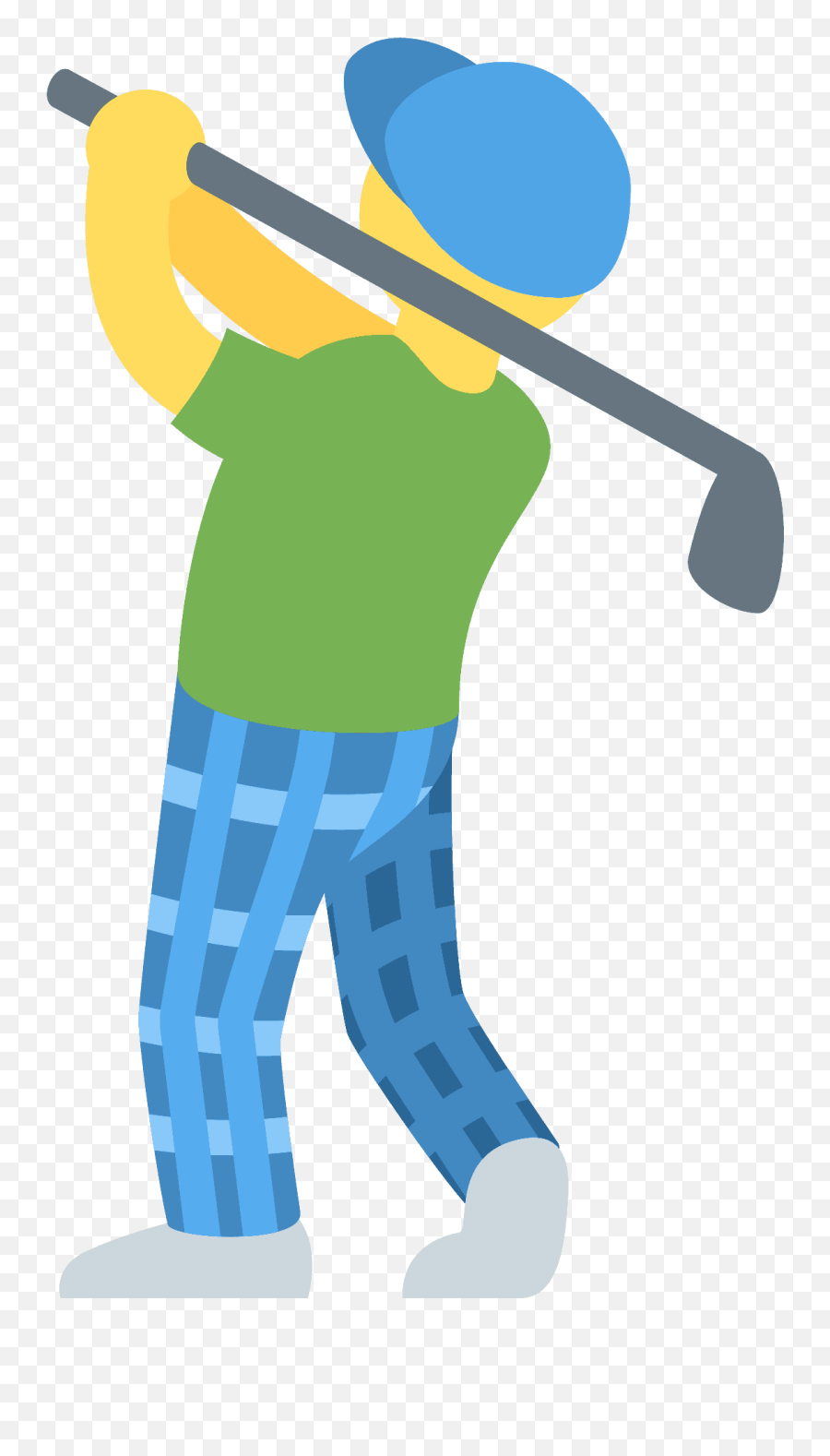 Man Golfing Emoji Clipart - Person Golfing Emoji,Fist Club Emoji