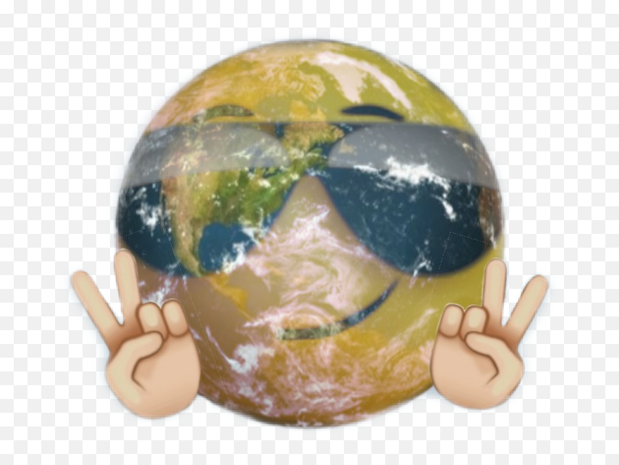 Emoji Hands Competitions Win Globe Sticker By Eman - Earth Emoji,Earth Emoji