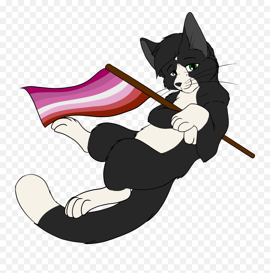 Lesbian Tuxi Kitty - Cartoon Clipart Full Size Clipart Fictional Character Emoji,Lesbian Couple Emoji