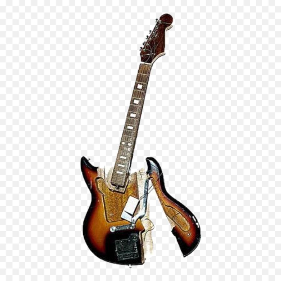 Guitar Broken Rock Punk Music Sticker - Smashed Up Guitar Emoji,Rock Guitar Emoji