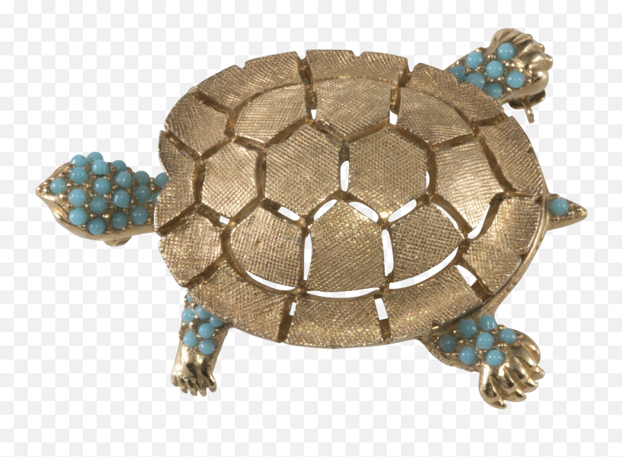 Ciner Gold Plated Turtle Pin Brooch - Tortoise Emoji,Fb Turtle Emoticon