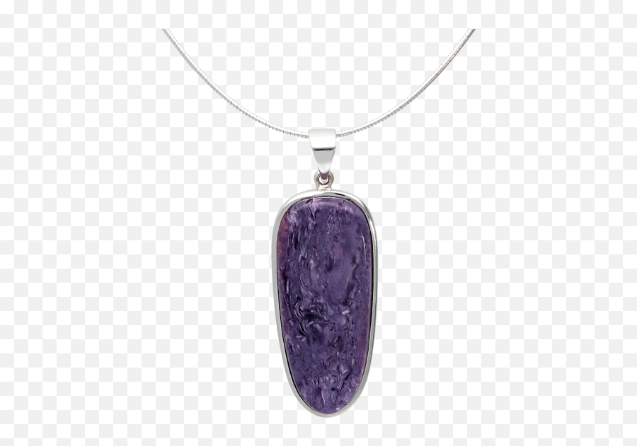 Charoite Sterling Silver Necklace - Solid Emoji,Necklace For Emotions
