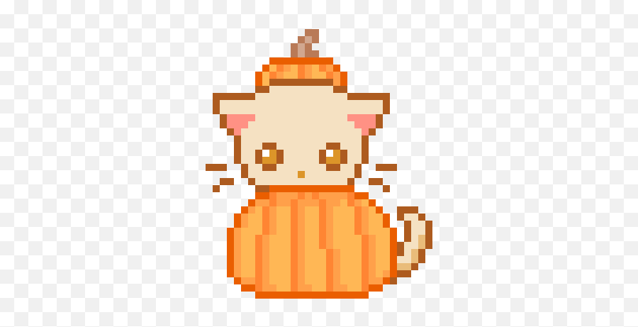 Amazinganimator On Scratch - Cat Pumpkin Pixel Art Emoji,Pumpkin Emoticon Pixel