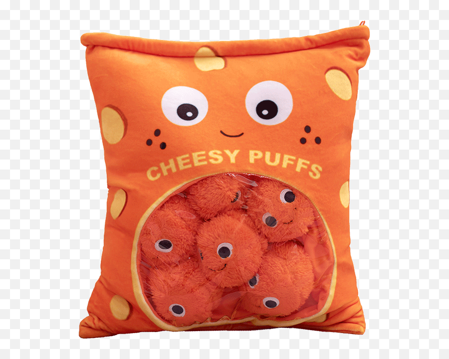 6 Pcs 9 Pcs A Bag Of Cheese Toy Snack - Plush Cheesy Puffs Emoji,Emoticon Character Plush Accent Pillow