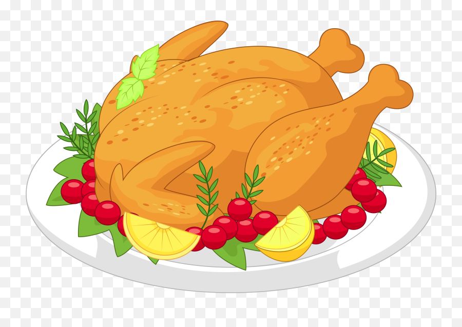 Thanksgiving Turkey Dinner Clipart Free - Food Chicken Clipart Png Emoji,Thanksgiving Turkey Emoji