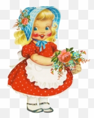 Sneaky Emoji - Vintage Little Girl Clipart,Sneeky Emoji