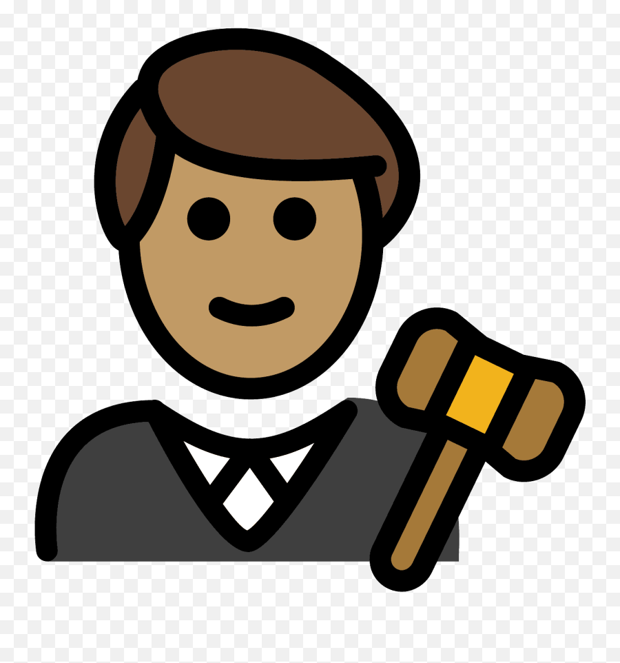 Man Judge Emoji Clipart - Judge,Mallet Emoji