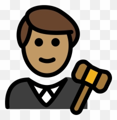 Man Judge Emoji Clipart - Judge,Mallet Emoji