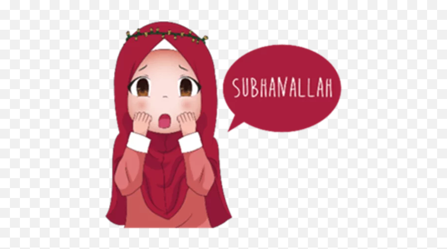 Telegram Sticker 19 From Collection Girl - Subhanallah Kartun Emoji,Ay Emoji Png