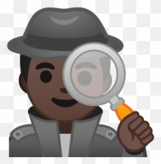 Truth2020 - Bad Arguments Emoticon Detective Dark Skin Emoji,Find The Emoji Magnifying Glass