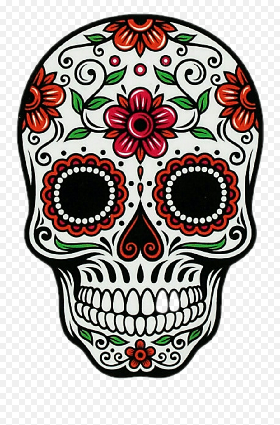 Download Skull Henna Emoji Collage Colors - Day Of The Day Of The Dead Skull Png,Skull Emoji