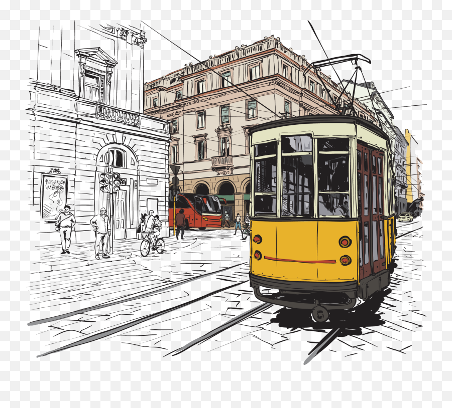 Largest Collection Of Free - Toedit Tram Stickers On Picsart Pencil Colored Drawing Car Art Emoji,Trolley Emoji
