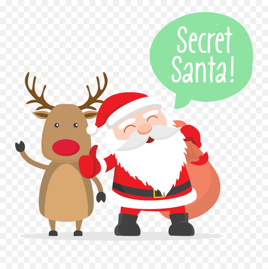 Clipart Reindeer Secret Santa - Christmas Secret Santa Png Emoji,Twas The Night Before Christmas Emojis
