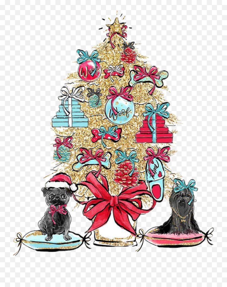 Watercolor Christmas Tree Sticker - For Holiday Emoji,Christmas Emoji Pillows