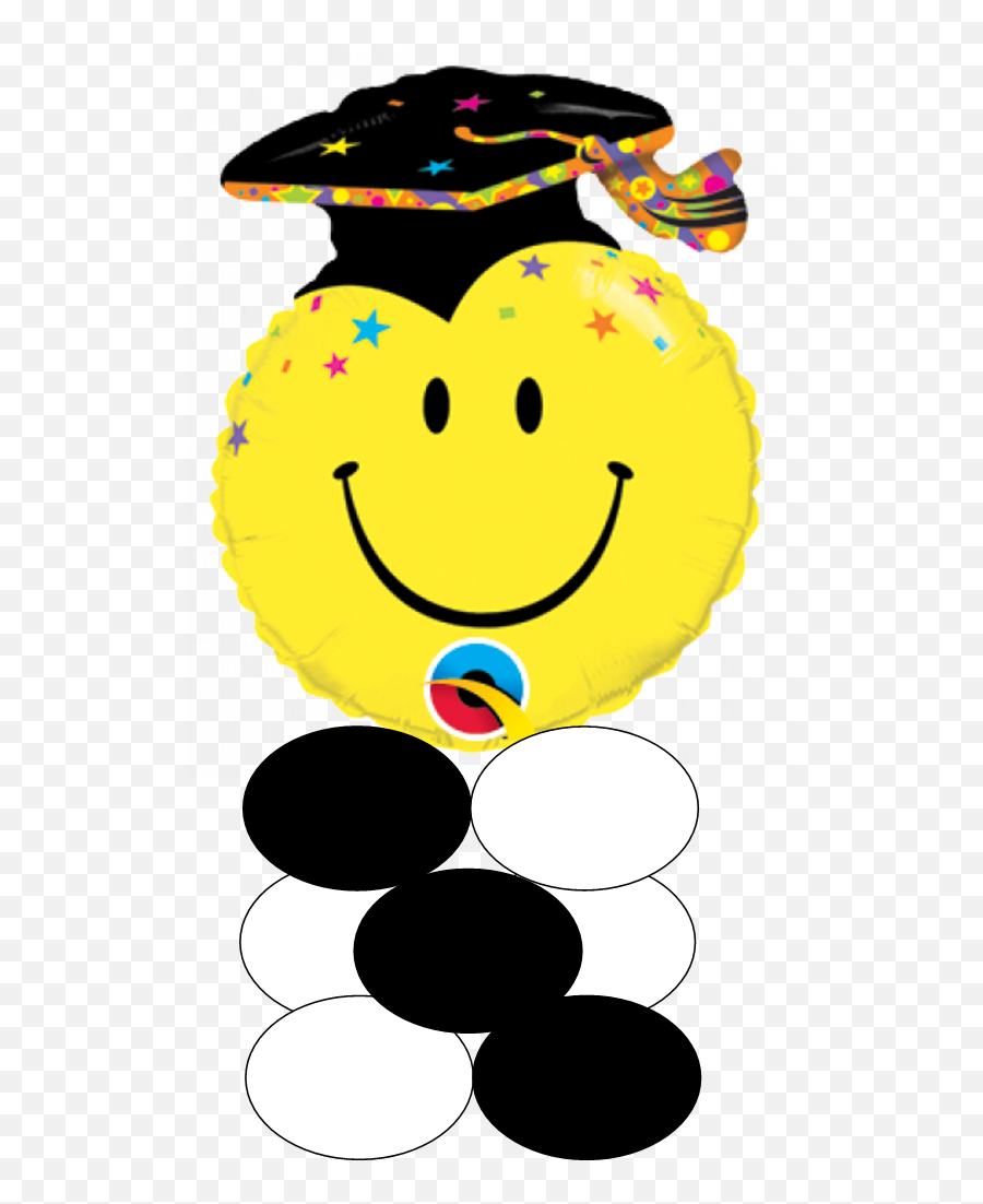 Smiley Face Graduation Table Centrepiece - Carita Feliz Con Birrete Emoji,Smiley Emoticon Graduate
