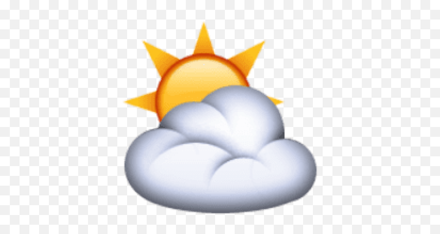 Download Ios Emoji Sun Behind Cloud Png - Emoji Sun Iphone Png,Ios Emojis Transparent Background