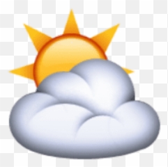 Download Ios Emoji Sun Behind Cloud Png - Emoji Sun Iphone Png,Ios Emojis Transparent Background