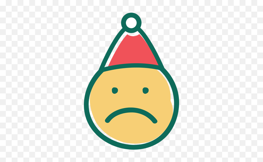 Fruncir El Ceño Sombrero De Santa Claus Cara Emoticon 22 - Emoticon Emoji,Sombrero Emoji
