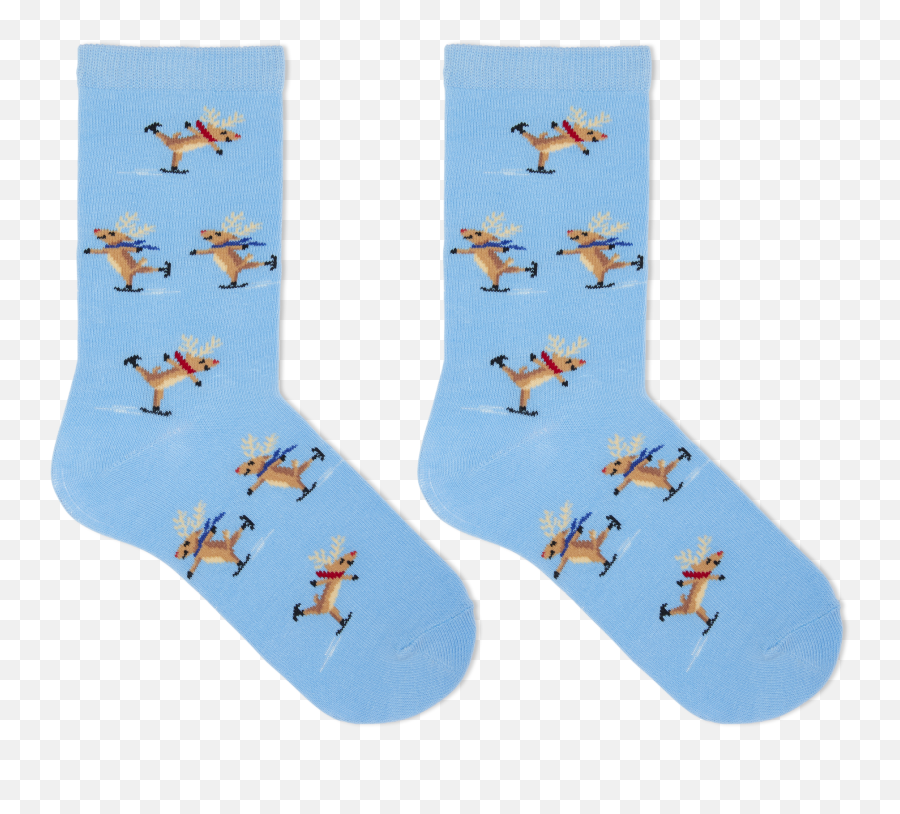 Hotsox Kidu0027s Skating Reindeer Crew Socks Emoji,Skating Emoji Png