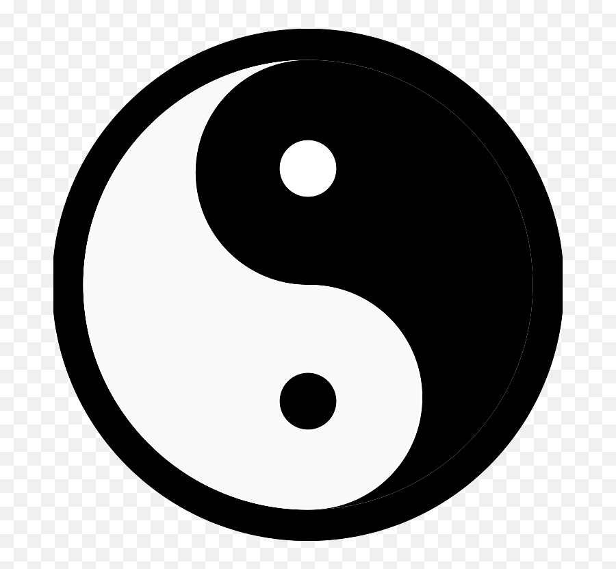 Yin Yang Classic Black And White Symbol Transparent Png - Yin And Yang Silhouette Emoji,Black And White Emojis