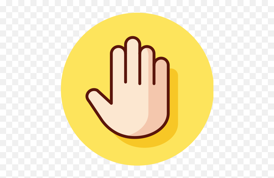 Yellow Five Fingers Free Icon - Iconiconscom Emoji,Finger And Circle Emoji