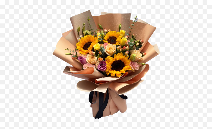 Mixed Sunflowers Bouquet Emoji,Flower Bundle Emoji