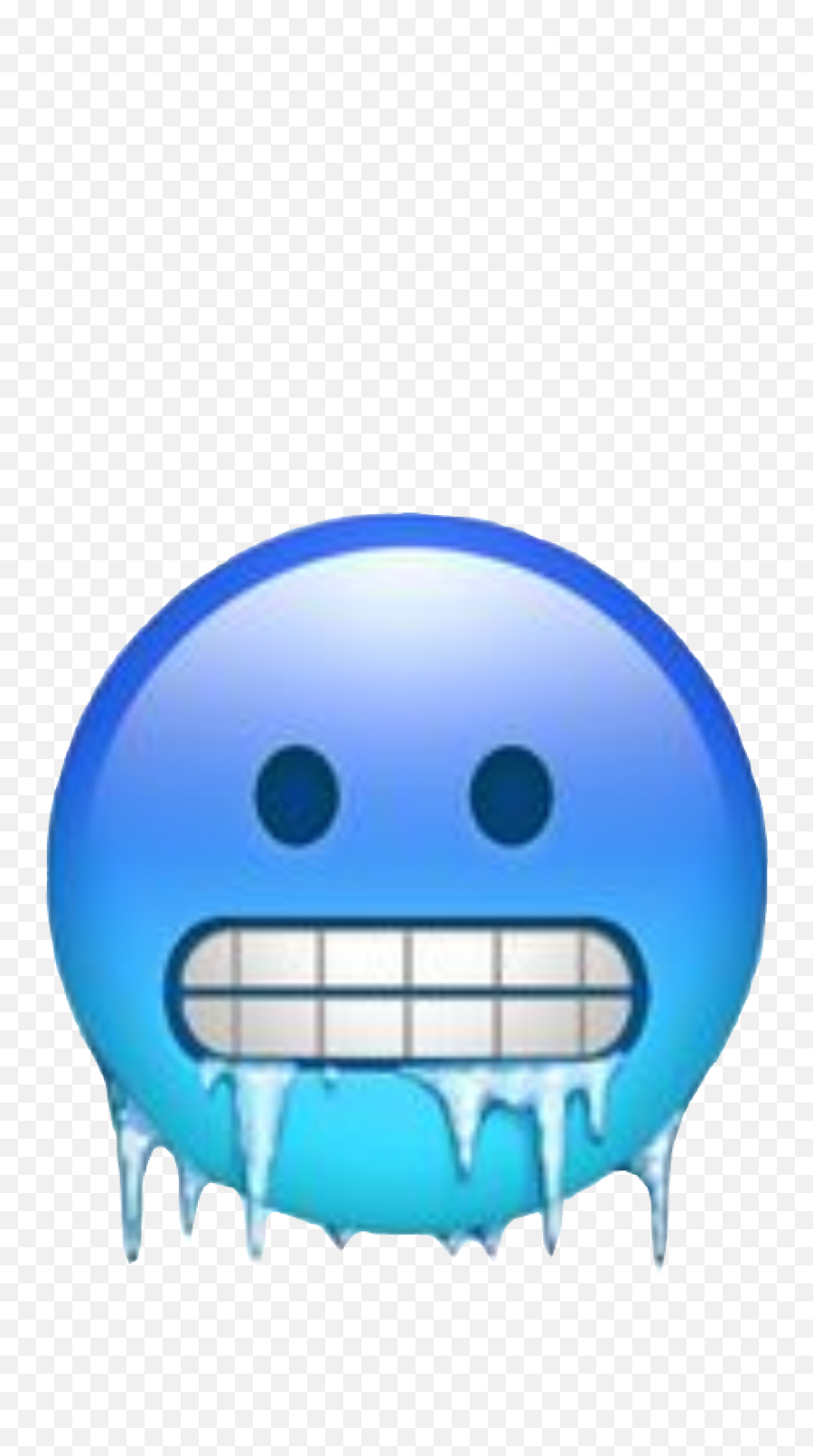 Emoji Iphone Cold Freeze Blue Sticker - Iphone Emoji,Cold Emoji Png